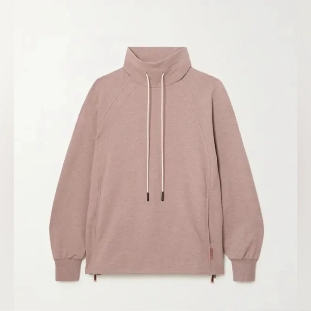 VARLEY Atlas Zip-Detailed Mélange Cotton-Blend Jersey Sweatshirt. Large. Rose. - Picture 10 of 10